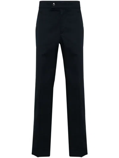 Moncler Striped-detail Tapered Trousers In Blue