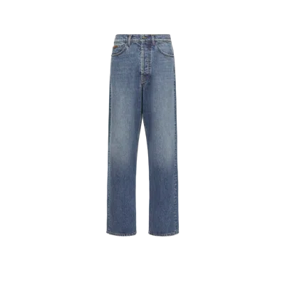 Moncler Straight Leg Denim Jeans In Blue
