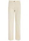 Moncler Womens Straight-leg Cotton-twill Trousers Cream In Ivory