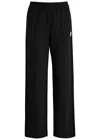 Moncler Mid-rise Striped Wide-leg Track Pants In Black