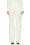 Moncler Logo Patch Straight Leg Trousers In Antique White