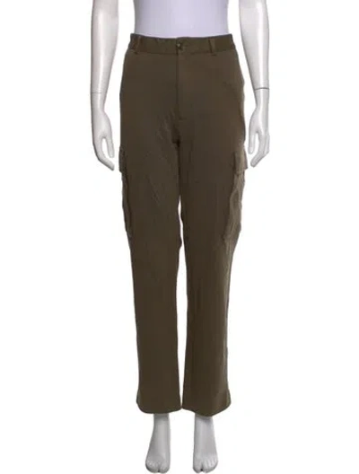 Pre-owned Moncler Straight Leg Pants In Green