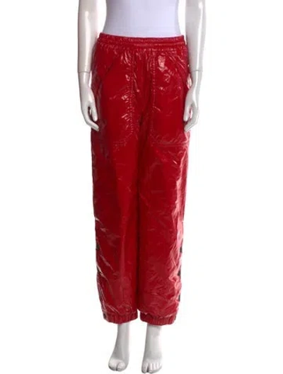 Pre-owned Moncler Straight Leg Pants In Red