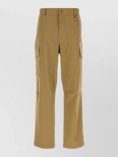 Moncler Straight Leg Stretch Cotton Cargo Pants In Brown