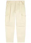 Moncler Straight-leg Stretch-cotton Cargo Trousers In Neutral