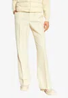 Moncler Straight-leg Tailored Pants In Cream