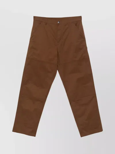 Moncler Straight Leg Trousers Panel Detailing In Brown