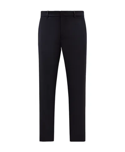 Moncler Straight-leg Virgin-wool Trousers In Blue