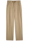 Moncler Straight-leg Wool Trousers In Brown