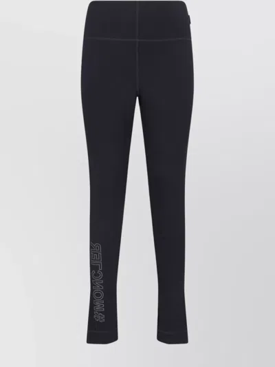 Moncler Straight Trousers Elastic Waistband In Black