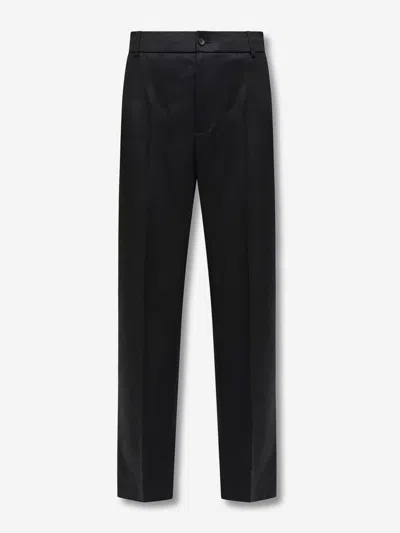 Moncler Straight Wool Pants In Gray