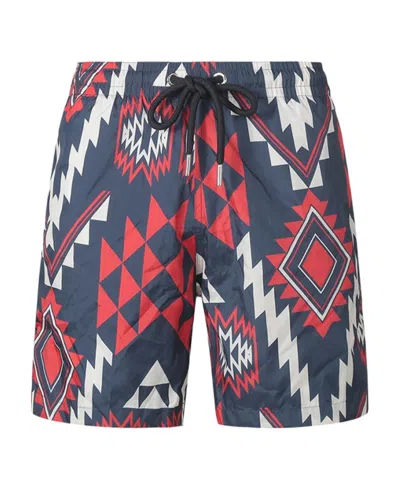 Moncler Strap-up Beach Shorts In Blue