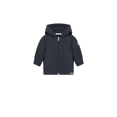 Moncler Kids' Stretch Cotton Blend Fleece Zip-up Hoodie, Boys, Blue, Size: 9/12m