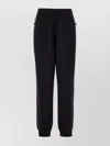 Moncler Stretch Cotton Blend Joggers With Elastic Waistband