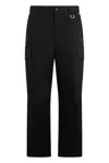 Moncler Stretch Cotton Cargo Shorts Straight Cut In Black