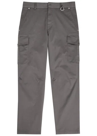 Moncler Stretch-cotton Cargo Trousers In Gray