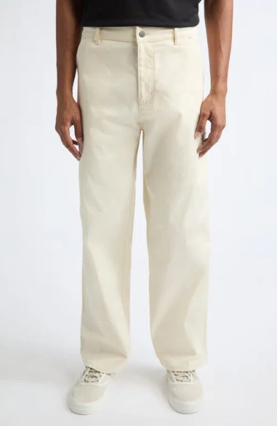 Moncler Stretch Cotton Gabardine Cargo Pants In Yellow