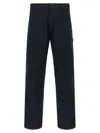 Moncler Cotton Trousers With Belt Loops And Pockets In Blue