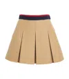 Moncler Stretch-cotton Pleated Mini Skirt In Neutral