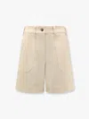 Moncler Stretch Cotton Shorts With Maxi Logo Patch