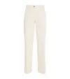 Moncler Stretch-cotton Straight Trousers In Brown