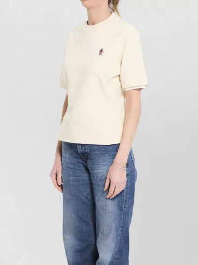 Moncler Stretch Cotton T Shirt Narrow Waist In White