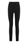 Moncler Grenoble Black Leggings With Zipped Pocket In Stretch Polyamide Woman In Black