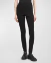 Moncler Grenoble Black Leggings With Zipped Pocket In Stretch Polyamide Woman In Black