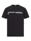 Moncler Midnight Blue Stretch Cotton T-shirt In Black