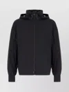 Moncler Stretch Nylon Jacket With Hood And Cuffs In Blue