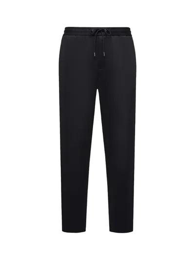 Moncler Stretch Nylon Logo Jogging Pants In Black