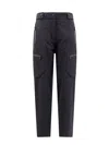Moncler Grenoble Black Cargo Pants With Adjustable Waist In Stretch Fabric Woman