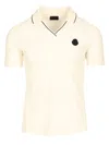 Moncler Stretch Piquet Polo Shirt White In Neutral