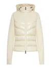 Moncler Stretch Polar Fleece Cardigan With Zip In White