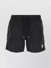 Moncler Crochet Insert Swimsuit Featuring Back Pocket In Black
