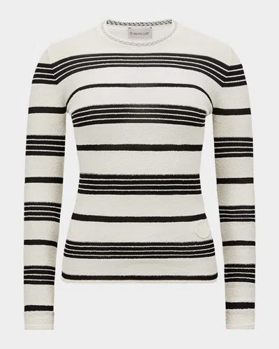 MONCLER STRIPE CREWNECK SWEATER