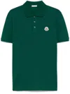 Moncler Stripe-detail Piqué Polo Shirt In Green