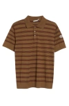 Moncler Stripe Logo Patch Polo In Multi