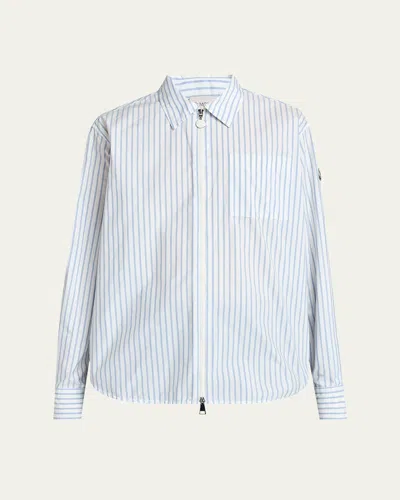Moncler Stripe Long-sleeve Zip Shirt In Multi
