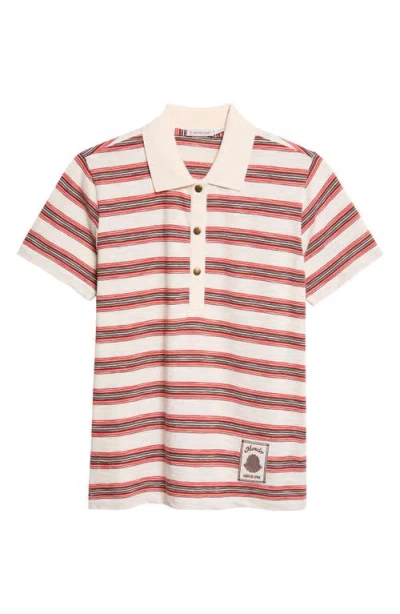 Moncler Stripe Polo In Multi