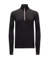 Moncler High Collar Knit Sweatshirt Contrast Trim In Black