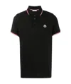 Moncler Cotton Polo Shirt With Logo In Black
