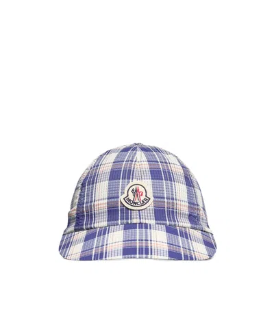 Moncler Striped Baseball Cap In Purple
