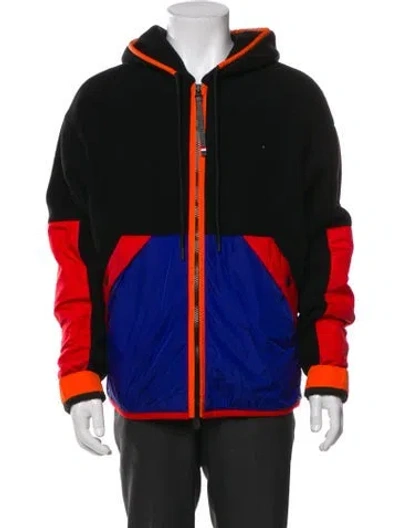 Pre-owned Moncler Striped Bomber Jacket In Black