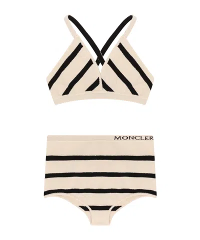 MONCLER STRIPED BOUCLÉ BIKINI