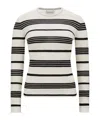 Moncler Classic Striped Maglie Sweater With Round Neckline In White