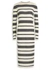 Moncler Stripe Long-sleeve Midi Dress In White