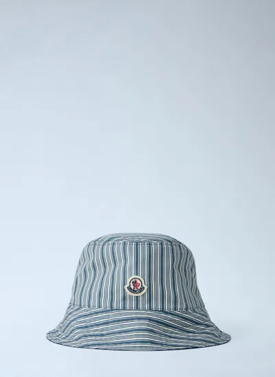 Moncler Striped Bucket Hat In Yellow