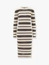Moncler Stripe Long-sleeve Midi Dress