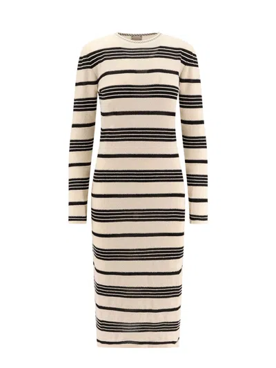 Moncler Striped Cotton Blend Dress
